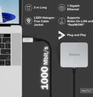 Digitus AK-300601-150-S USB-C 3.2 - S/FTP Patch Kábel 15m - Fekete