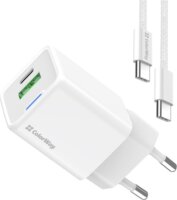 ColorWay 055PDC USB-A / USB-C Hálózati gyorstöltő szett 35W - Fehér