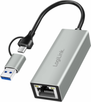 Logilink UA0238B USB-C / USB-A Gigabit Ethernet Network Adapter