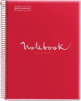 Miquelrius Emotions PP 120 lapos A5 vonalas spirálfüzet - piros