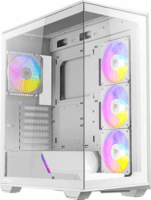 Antec C3 ARGB Midi Torony Számítógépház + 4db 120mm ARGB ventilátor - Fehér