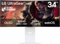 LG 34" 34GX90SA 21:9 UWQHD OLED Ívelt Smart Gaming Monitor - Fehér