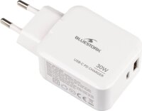 Bluestork PW-NB-30-C-A/2 USB-C / USB-A Hálózati Gyorstöltő Adapter 30W - Fehér