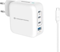 Conceptronic ALTHEA18W 3xUSB-C / USB-A Hálózati Gyorstöltő Adapter 100W + USB-C töltőkábel - Fehér