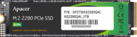 Apacer 256GB AS2280Q4L Gen4 x4NVMe PCIe M.2 SSD