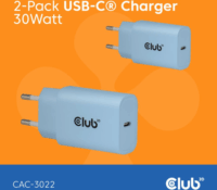 Club3D CAC-3022 USB-C Hálózati Töltő Adapter 30W - Kék (2 darab)