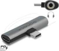 DeLock 64186 US-C apa - 3.5mm Jack / USB-C anya Átalakító Adapter - Szürke