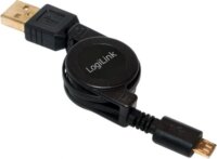 LogiLink USB Micro-B apa - USB A apa felcsévélhető kábel CU0090