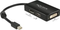Delock mini DisplayPort M - DisplayPort/HDMI/DVI F Adapter Fekete