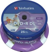 Verbatim 43667 AZO DVD+R DL Nyomtatható DVD lemez Hengerdoboz 25db