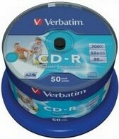 Verbatim 700 MB/80perc 52x nyomtatható matt CD-R lemez (50db/henger)