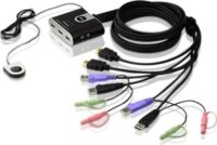 Aten CS692-AT KVM Switch (2x PC -> 1x Monitor HDMI + USB Bill./Egér + Audio)
