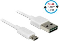 Delock 84807 USB 2.0 M - microUSB 2.0 M Adatkábel 1m Fehér