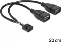 Delock USB 2.0 A típus, 2 x anya - pin fejes kábel