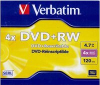 Verbatim DVD+RW 4,7 GB, 4x, újraírható, normál tokban (SERL)