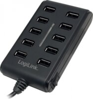 LogiLink USB 2.0 10 portos hub, ki/be kapcsolóval