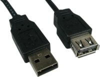 Wiretek USB A-A hosszabbító kábel 5m - Fekete