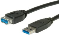 Roline USB 3.0 M - USB 3.0 F Hosszabbítókábel 1.8m Fekete