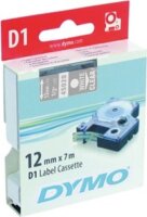 DYMO címke LM D1 alap 12mm fehér betű / víztiszta alap