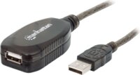 Manhattan USB-A apa - USB-A anya Aktív adatkábel - Fekete (10m)