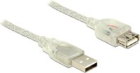 Delock USB 2.0 M - USB 2.0 F Hosszabbítókábel 5m - Áttetsző