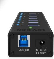 RaidSonic Icy Box 7xPort USB 3.0 Hub fekete