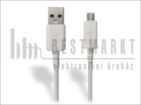 Samsung i8910/i5700 micro USB adatkábel töltő funkcióval - ECB-DU4AWE white (csomagolás nélküli)