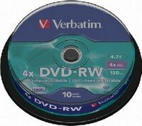 Verbatim DVD-RW 4,7GB újraírható DVD 10db/henger
