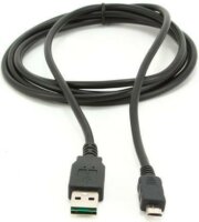 Gembird double-sided USB 2.0 AM to Micro-USB kábel, 1 m, fekete