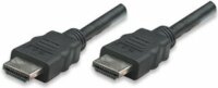 Manhattan monitor kábel, HDMI/HDMI 1.4, Ethernet, 10m, fekete, nikkelezett csat