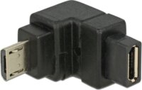 Delock 65668 microUSB 2.0 M - microUSB 2.0 F Adapter (90°) Fekete