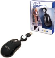 Logilink Mini USB egér visszahúzható kábellel