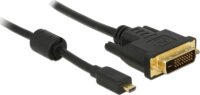 Delock micro HDMI M - DVI-D M Adapterkábel 2m Fekete