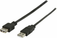 ValueLine / Nedis USB 2.0 hosszabító lapos kábel 1m Fekete