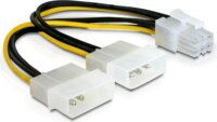 DeLOCK 82315 PCIe 6pin - 2x Molex Y-tápkábel