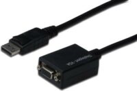 Assmann DisplayPort M - D-Sub (15) F Adapterkábel Fekete 0,15m