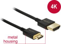 Delock HDMI M - mini HDMI M Adapterkábel (4K 3D Ethernet) 2m Fekete