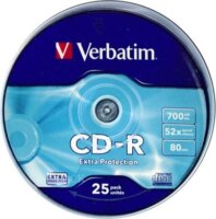 Verbatim CD-R 700 MB, 80min, 52x, hengeren (DataLife) 25db/csomag