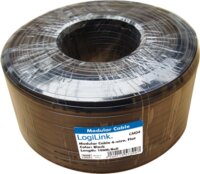 LogiLink Telefon lapos kábel, 4 vezetékes, 100m, fekete