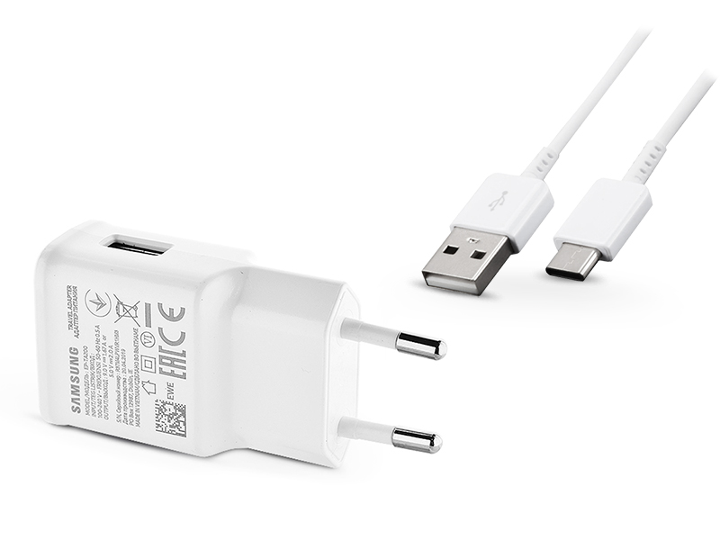 Samsung gyári Hálózati USB töltő (5V 2A) Fehér + USB USB Samsung Galaxy Tab 4 Töltő